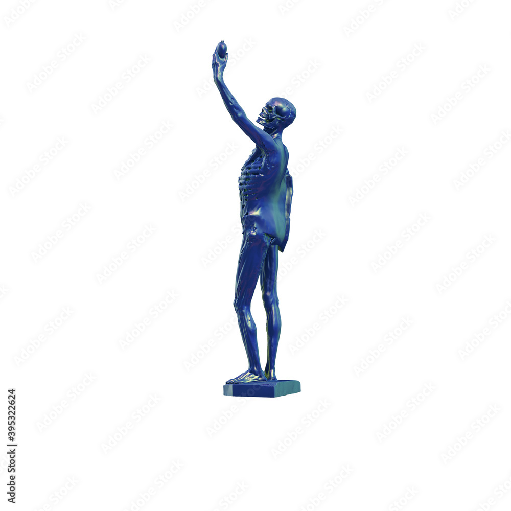 Poster a collection of sculptures made in neon style on a black background for your design ideas. 3d render