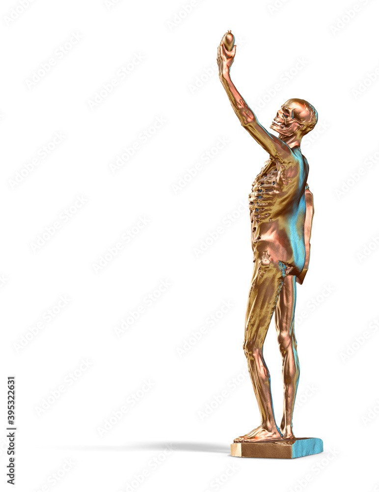 Fototapete a collection of sculptures made in neon style on a black background for your design ideas. 3d render