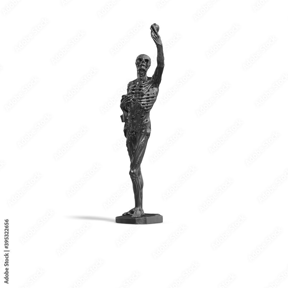 Fototapete a collection of sculptures made in neon style on a black background for your design ideas. 3d render
