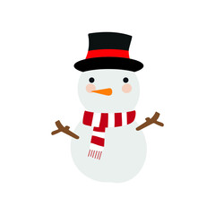 Vector image. Drawing of a funny snowman. Image to decorate.