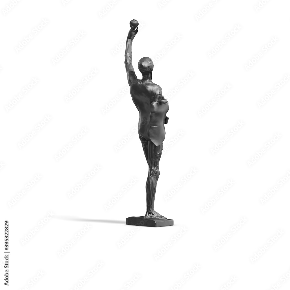 Fototapete a collection of sculptures made in neon style on a black background for your design ideas. 3d render