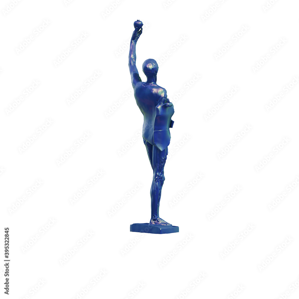 Poster a collection of sculptures made in neon style on a black background for your design ideas. 3d render