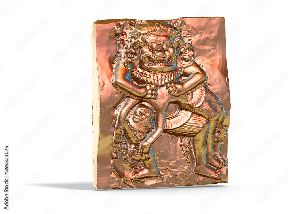 Fototapete a collection of sculptures made in neon style on a black background for your design ideas. 3d render