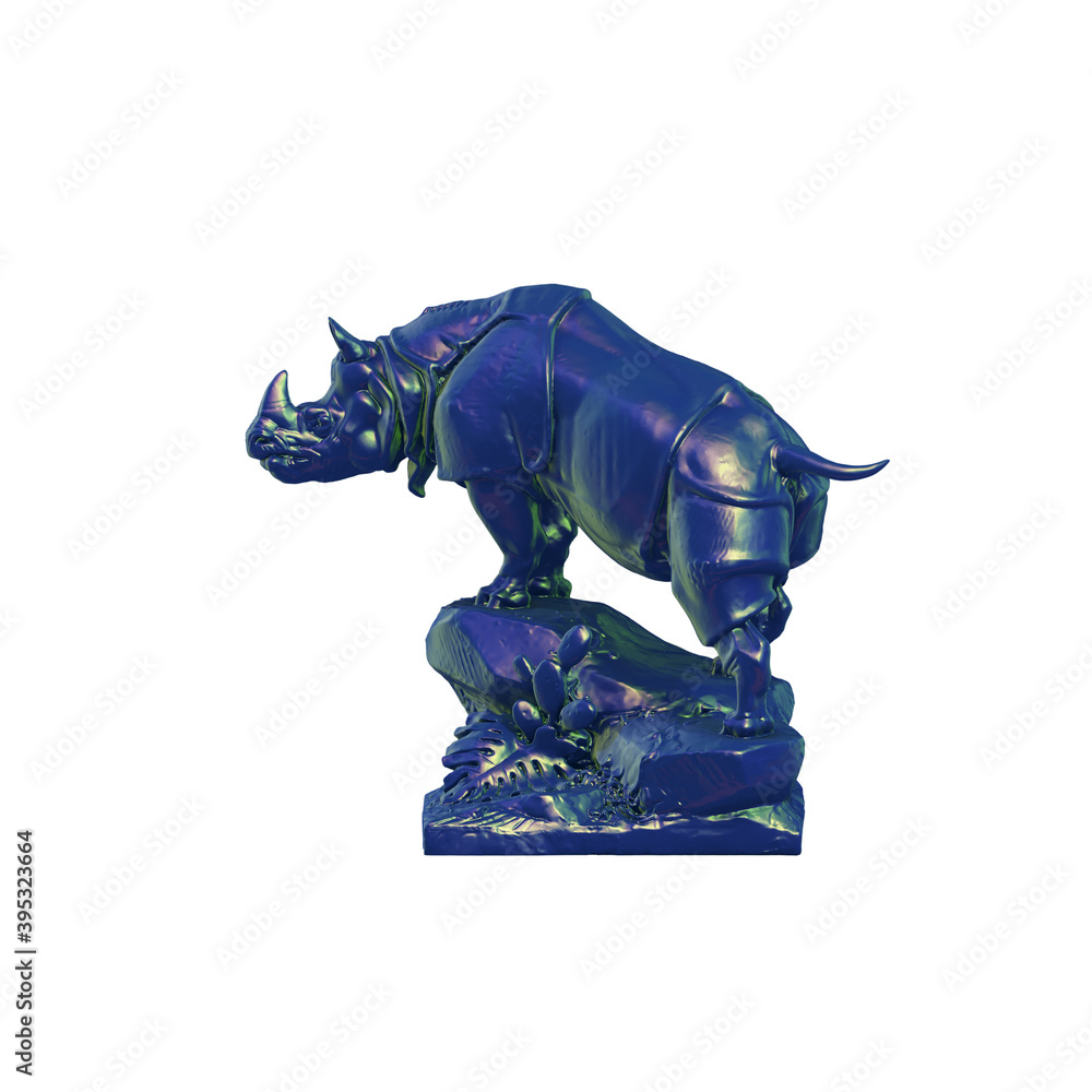Fototapete a collection of sculptures made in neon style on a black background for your design ideas. 3d render