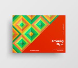 Creative business abstract horizontal front page vector mock up. Corporate geometric report cover illustration design layout. Company identity brochure template.