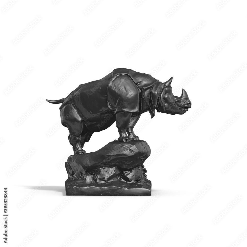 Fototapete a collection of sculptures made in neon style on a black background for your design ideas. 3d render