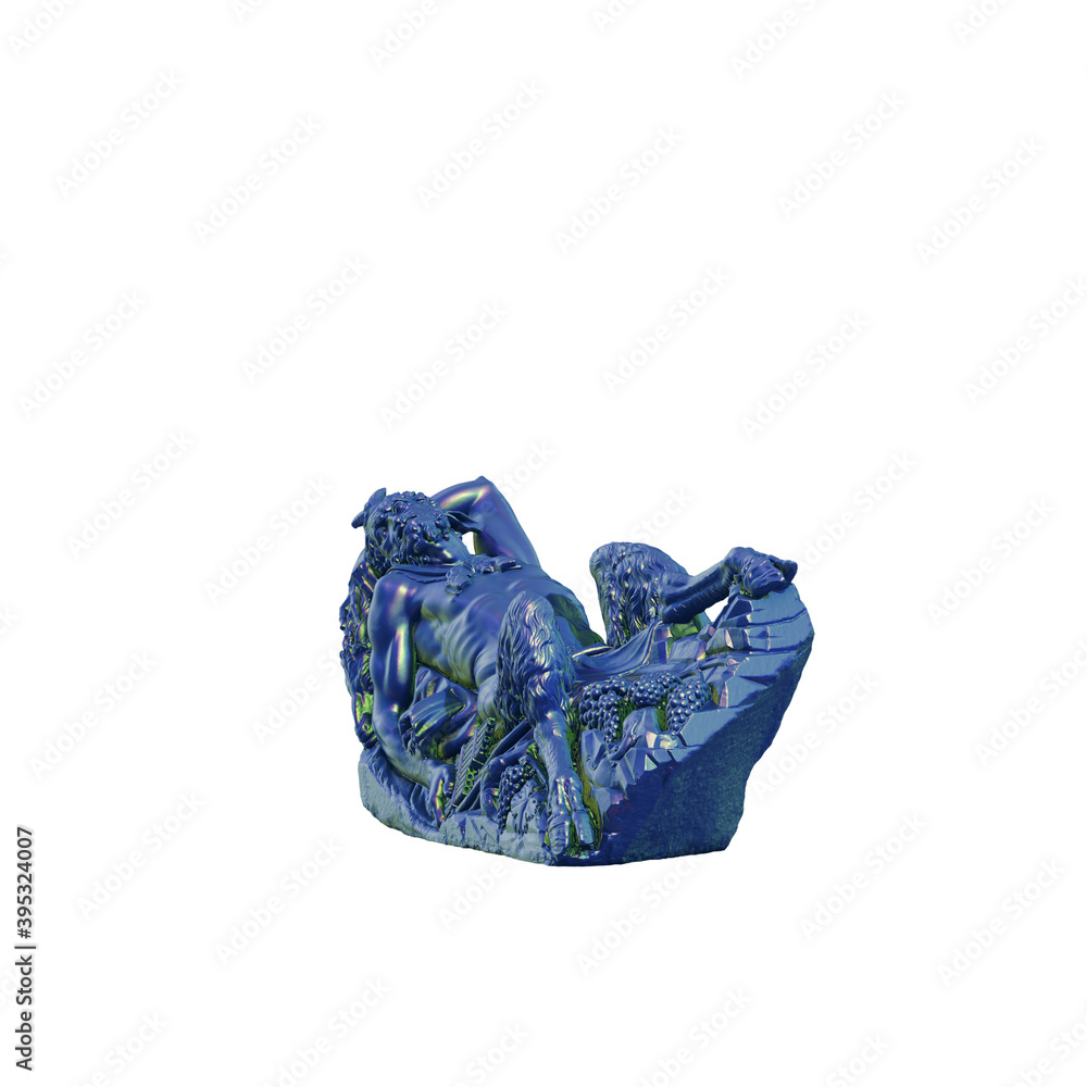 Fototapete a collection of sculptures made in neon style on a black background for your design ideas. 3d render