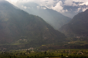 Green hills in the village of Naggar in the Kullu valley