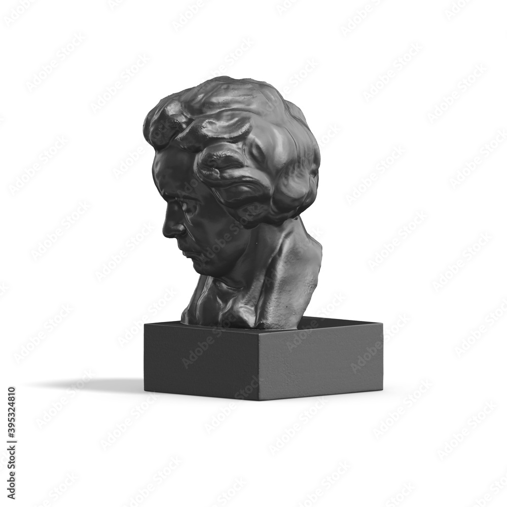 Fototapete a collection of sculptures made in neon style on a black background for your design ideas. 3d render