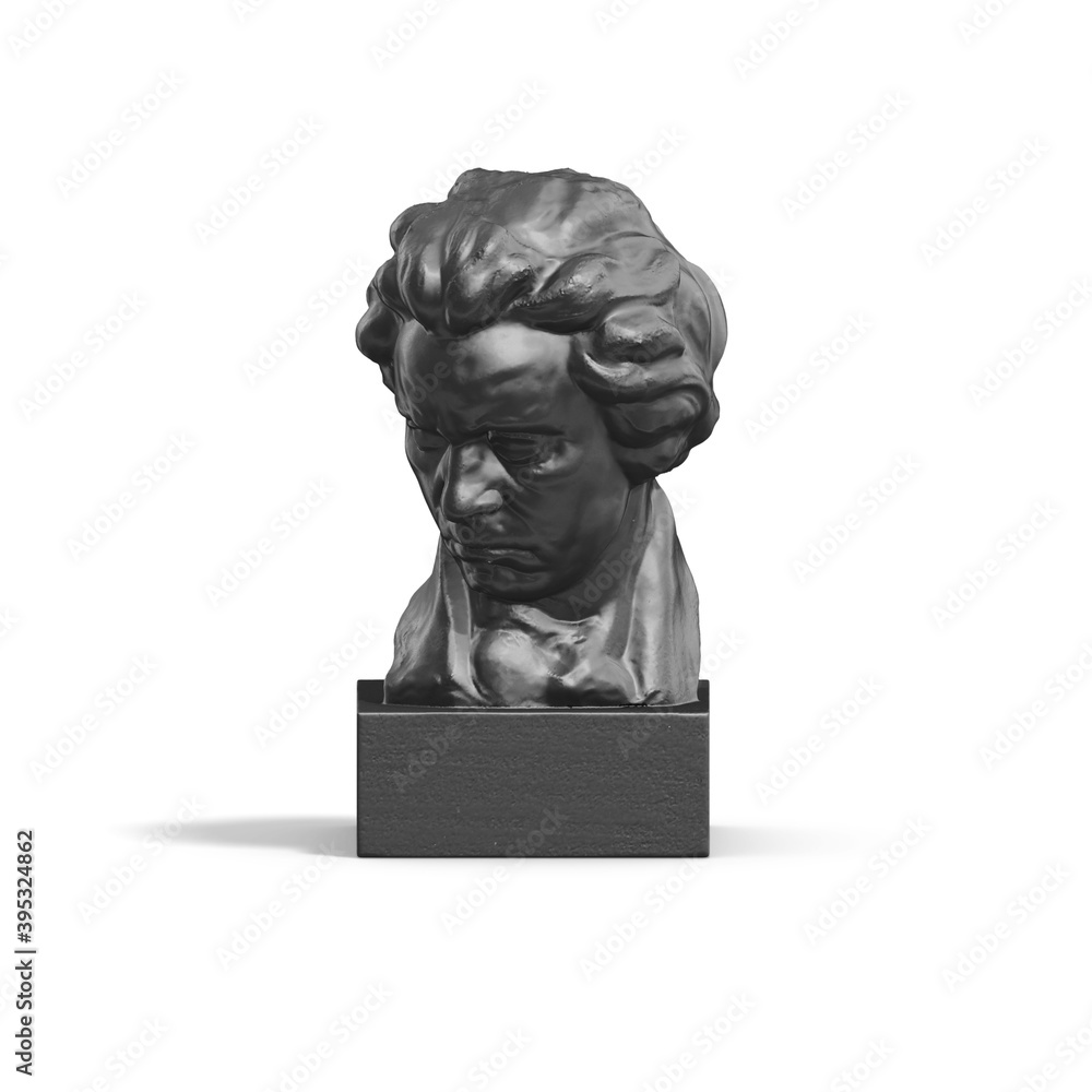 Fototapete a collection of sculptures made in neon style on a black background for your design ideas. 3d render