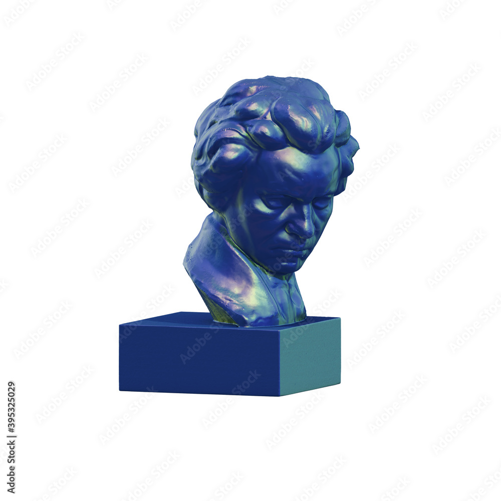 Fototapete a collection of sculptures made in neon style on a black background for your design ideas. 3d render