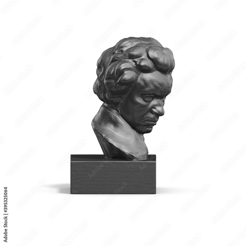 Fototapete a collection of sculptures made in neon style on a black background for your design ideas. 3d render