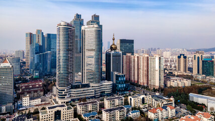 Obraz premium Shandong Qingdao city coastline aerial photography