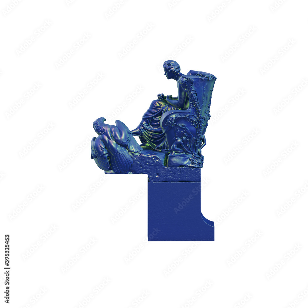 Poster a collection of sculptures made in neon style on a black background for your design ideas. 3d render
