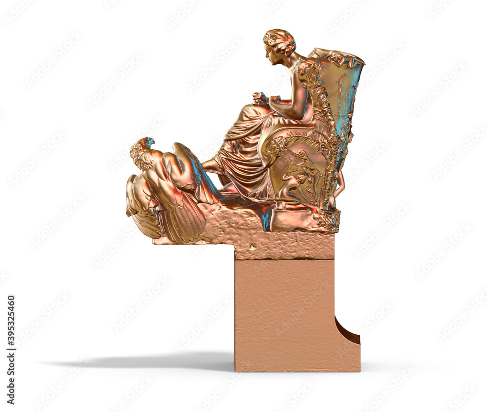 Fototapete a collection of sculptures made in neon style on a black background for your design ideas. 3d render