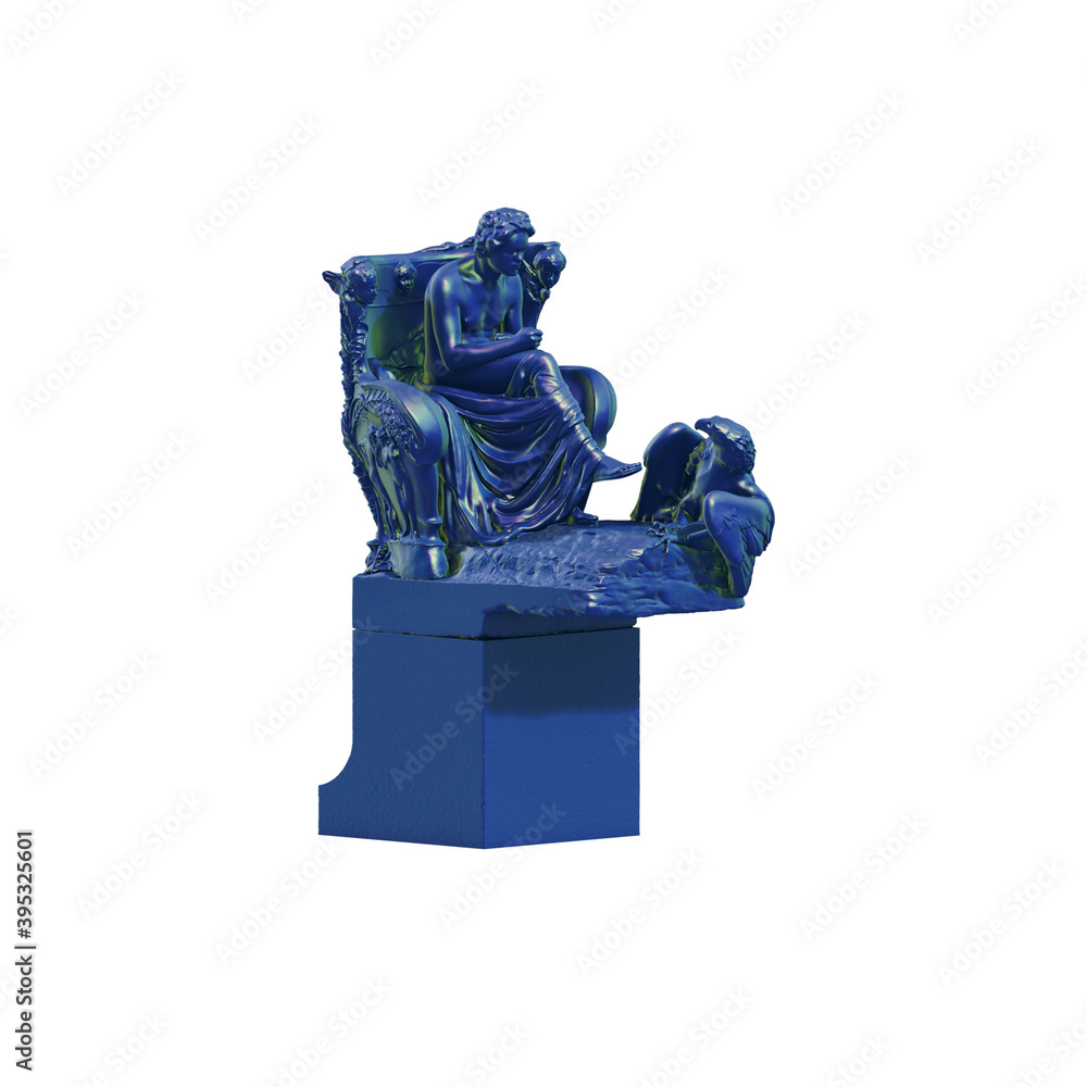 Poster a collection of sculptures made in neon style on a black background for your design ideas. 3d render
