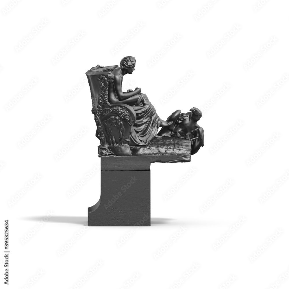 Fototapete a collection of sculptures made in neon style on a black background for your design ideas. 3d render