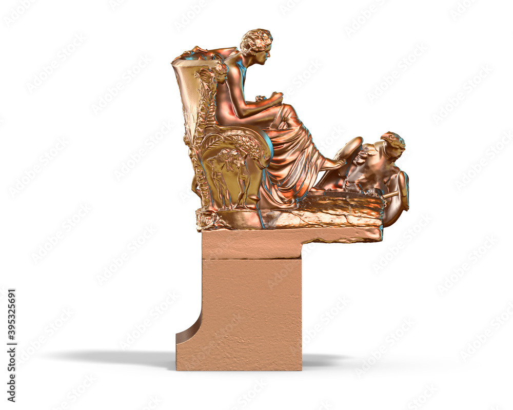 Fototapete a collection of sculptures made in neon style on a black background for your design ideas. 3d render