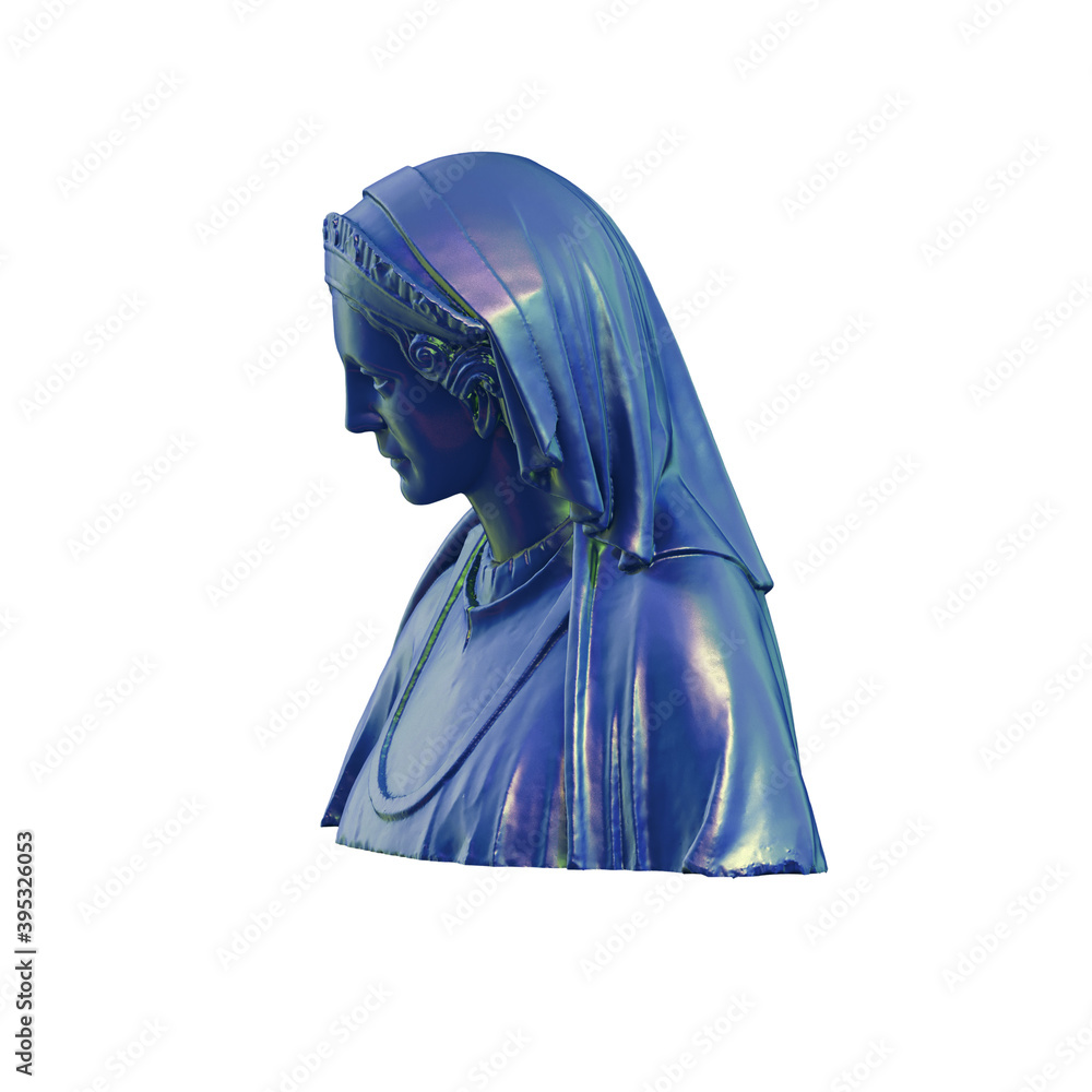 Fototapete a collection of sculptures made in neon style on a black background for your design ideas. 3d render