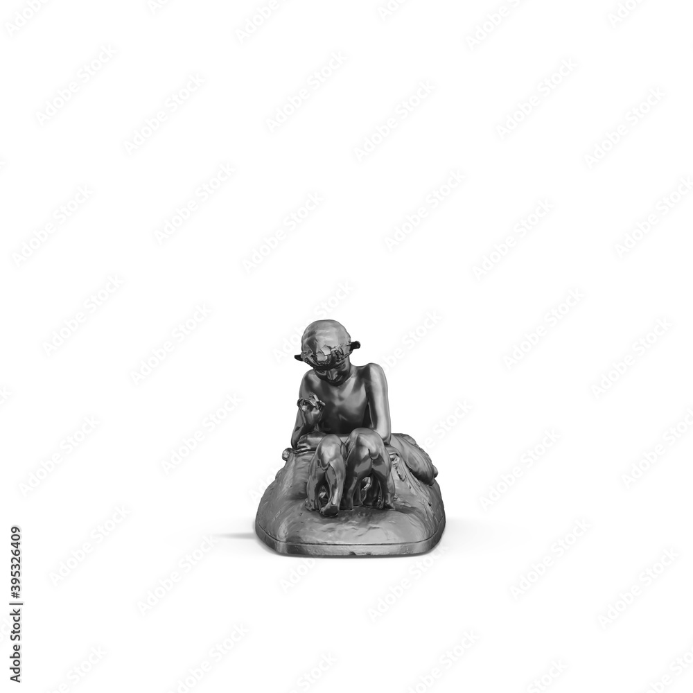 Fototapete a collection of sculptures made in neon style on a black background for your design ideas. 3d render