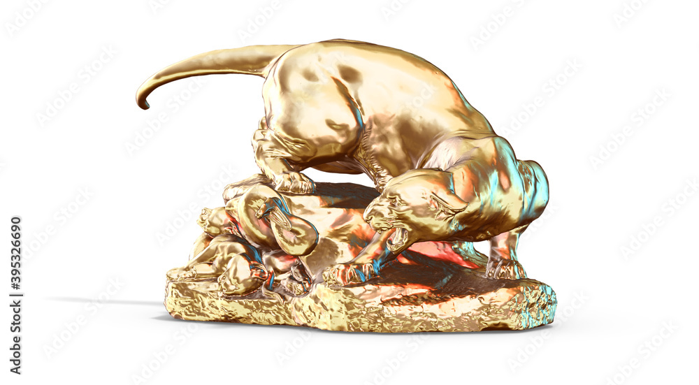 Fototapete a collection of sculptures made in neon style on a black background for your design ideas. 3d render