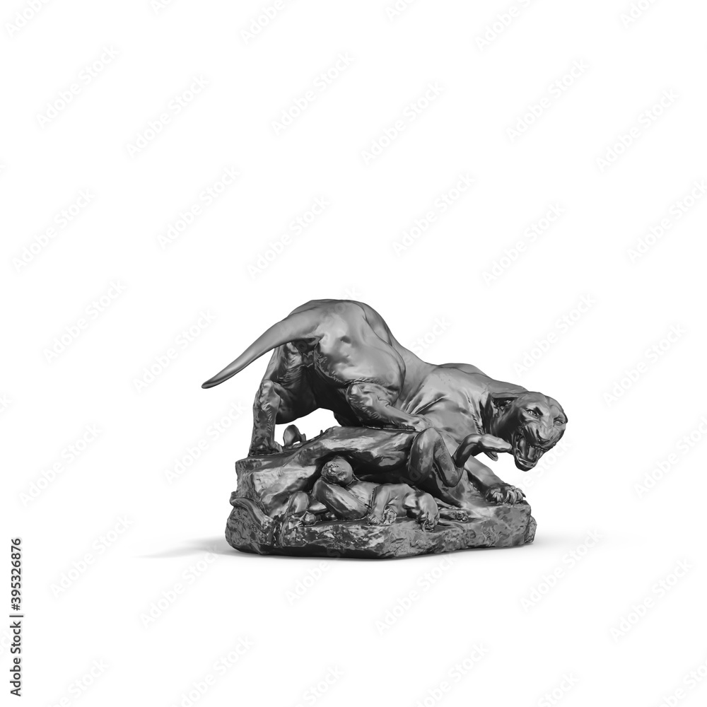 Fototapete a collection of sculptures made in neon style on a black background for your design ideas. 3d render