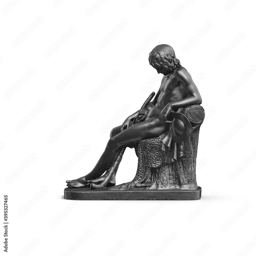 Fototapete a collection of sculptures made in neon style on a black background for your design ideas. 3d render