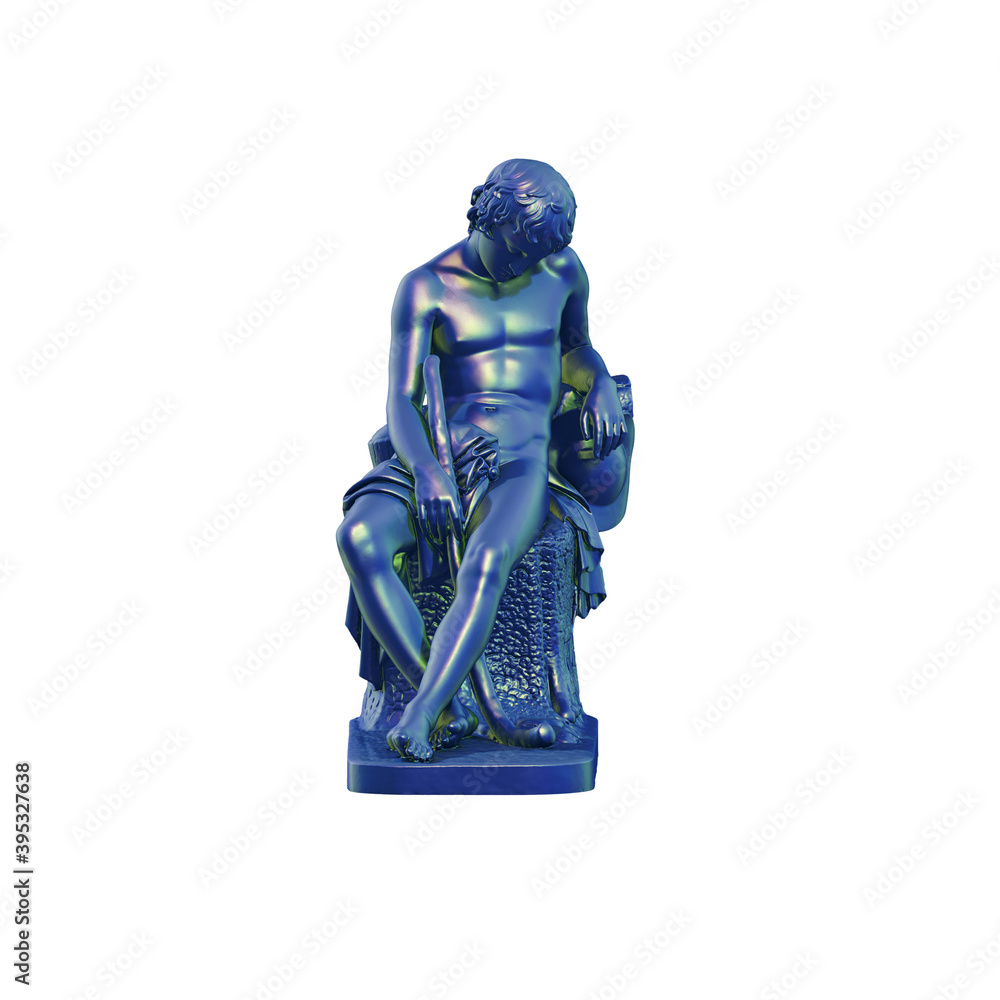 Fototapete a collection of sculptures made in neon style on a black background for your design ideas. 3d render