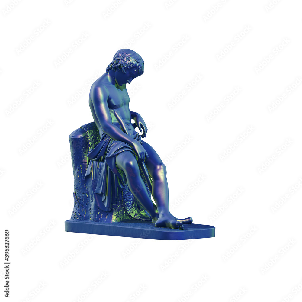 Poster a collection of sculptures made in neon style on a black background for your design ideas. 3d render