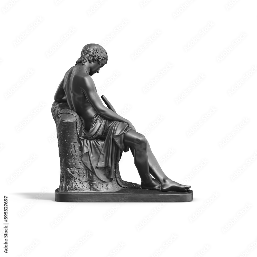 Fototapete a collection of sculptures made in neon style on a black background for your design ideas. 3d render
