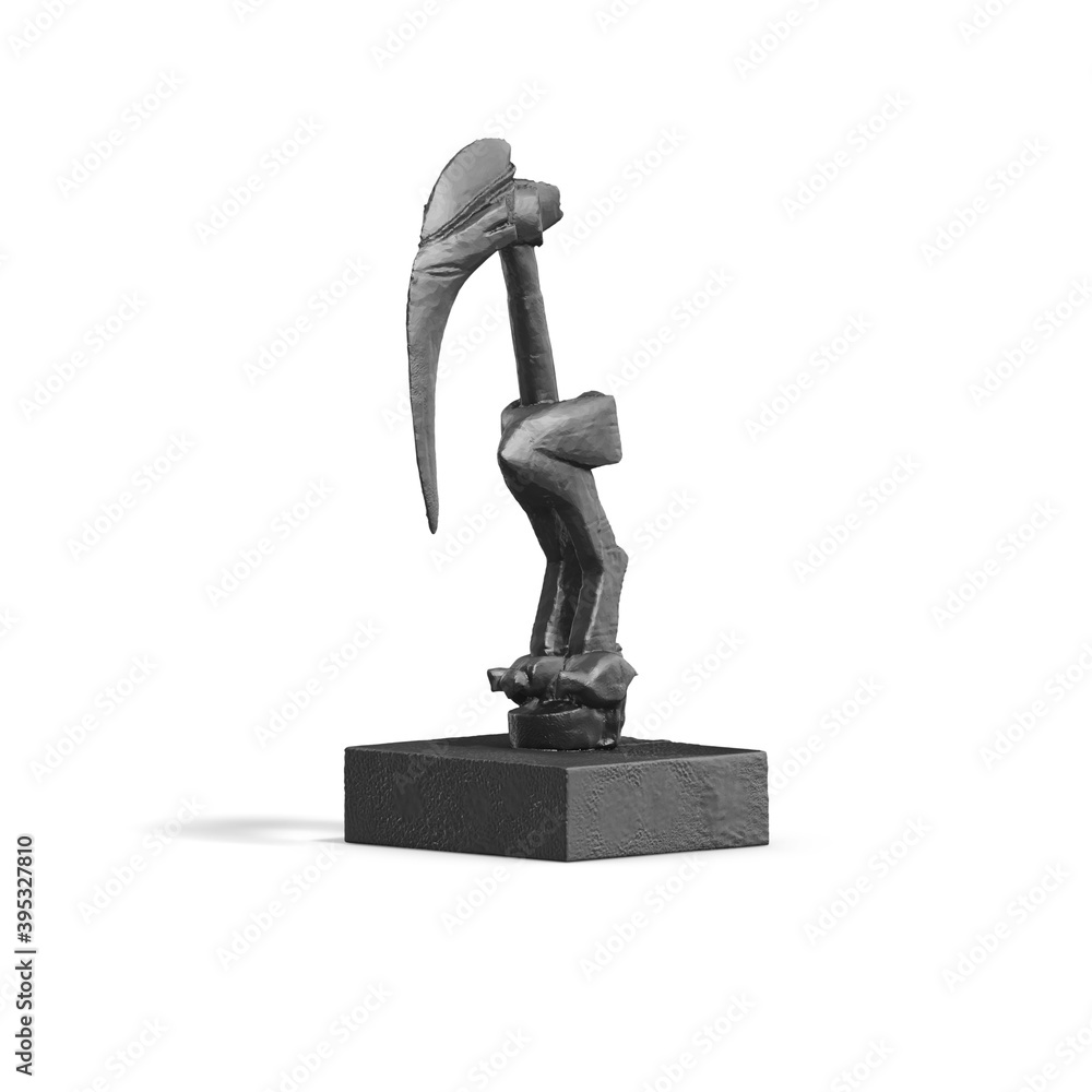 Fototapete a collection of sculptures made in neon style on a black background for your design ideas. 3d render