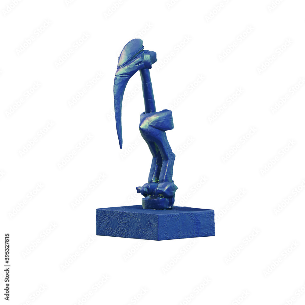 Fototapete a collection of sculptures made in neon style on a black background for your design ideas. 3d render