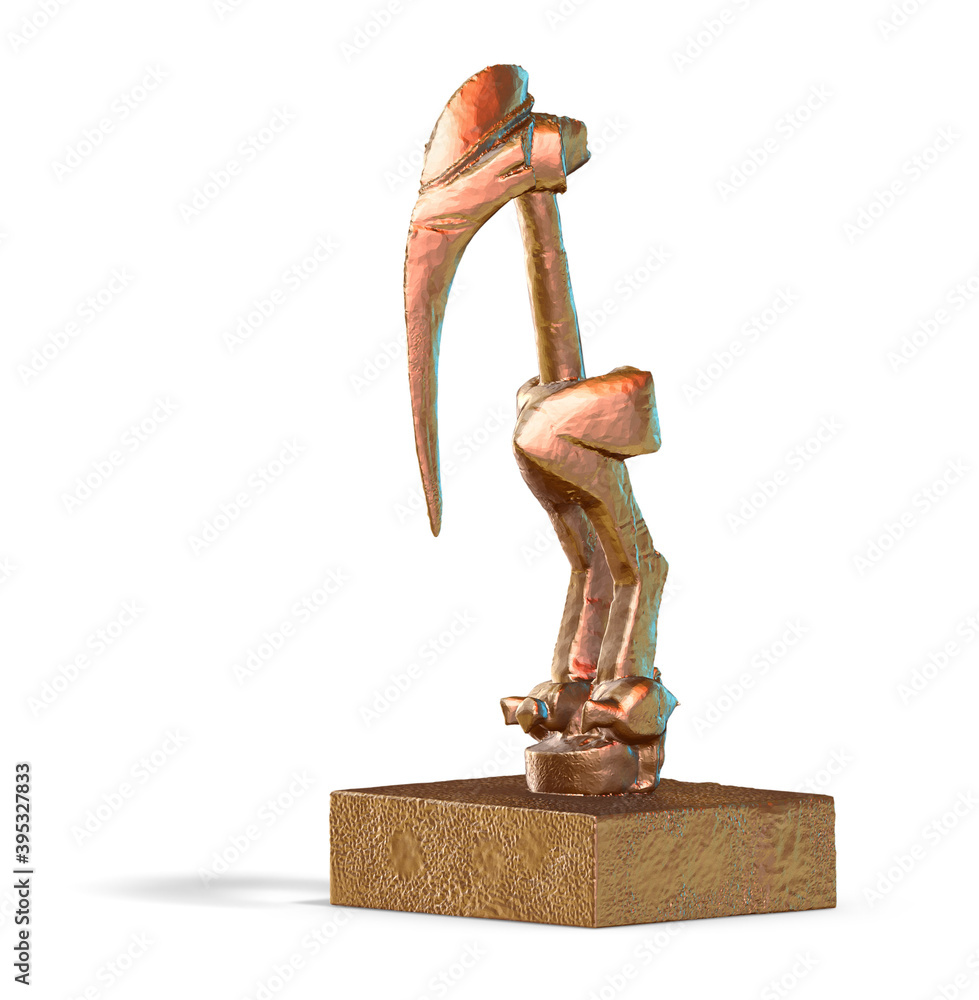Fototapete a collection of sculptures made in neon style on a black background for your design ideas. 3d render