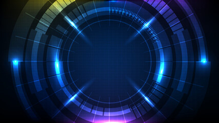 abstract background of blue futuristic technology hud display interface