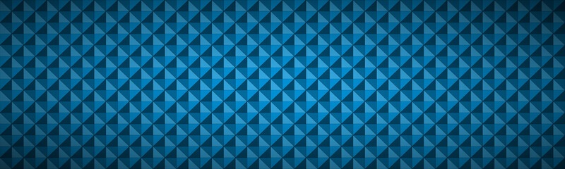 Blue abstract textured triangular header. Modern polygonal geometric texture banner. Vector pattern