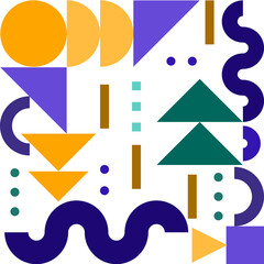 A lot of different colorful geometric shapes 