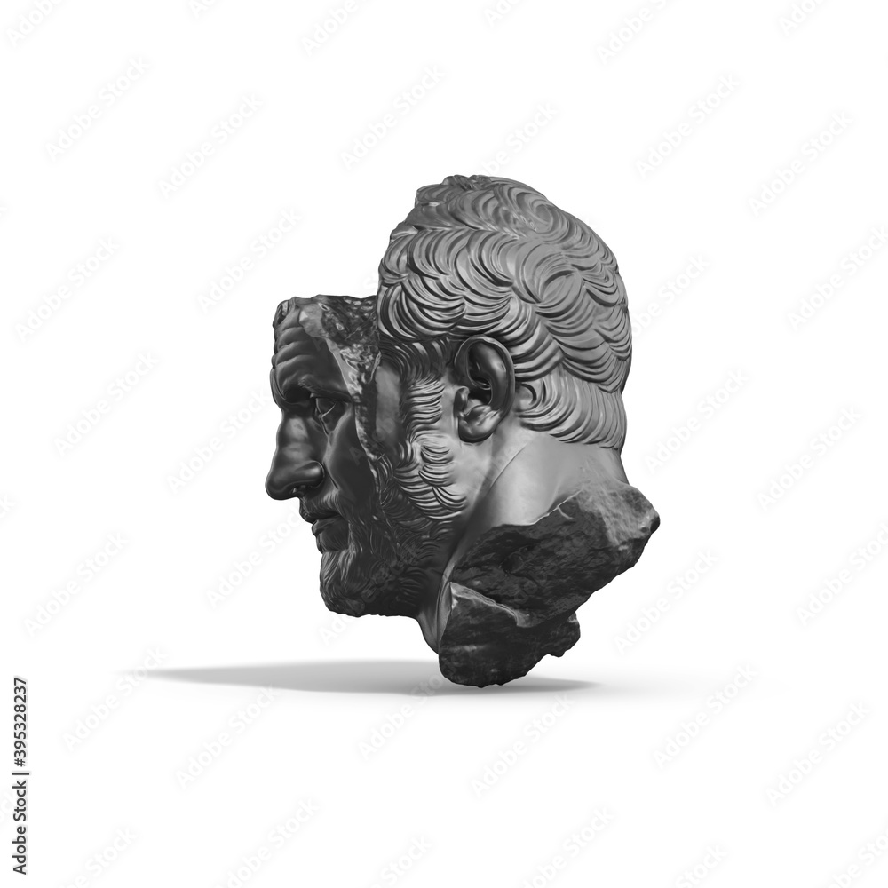 Fototapete a collection of sculptures made in neon style on a black background for your design ideas. 3d render
