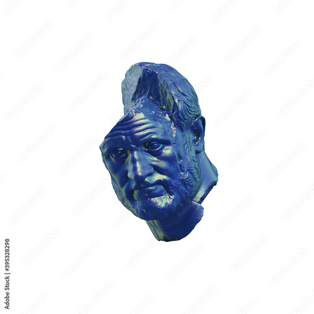 Fototapete a collection of sculptures made in neon style on a black background for your design ideas. 3d render