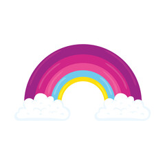 beautiful pink rainbow feminist icon vector illustration design