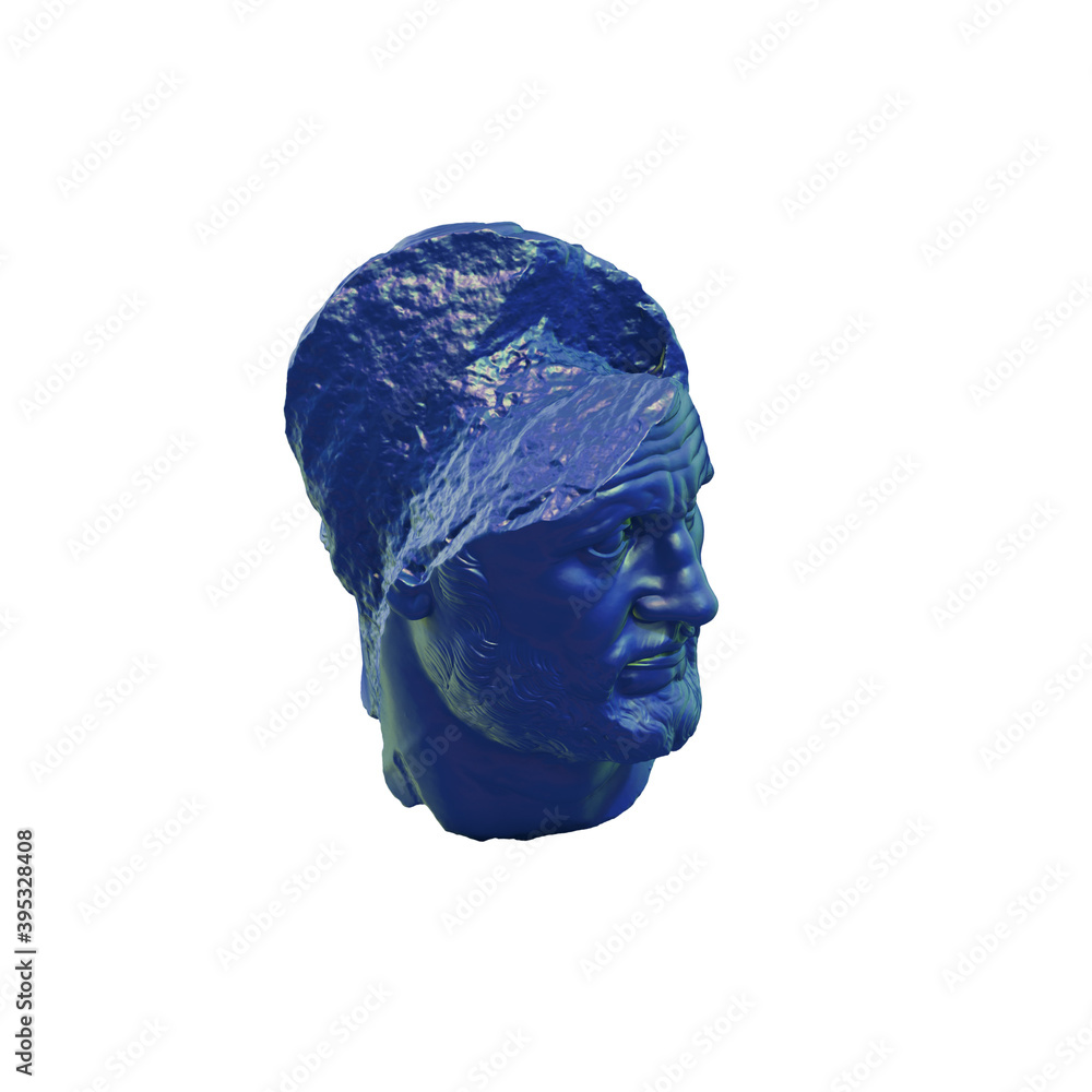 Fototapete a collection of sculptures made in neon style on a black background for your design ideas. 3d render
