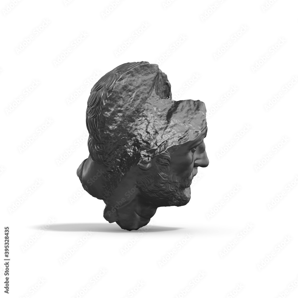 Fototapete a collection of sculptures made in neon style on a black background for your design ideas. 3d render