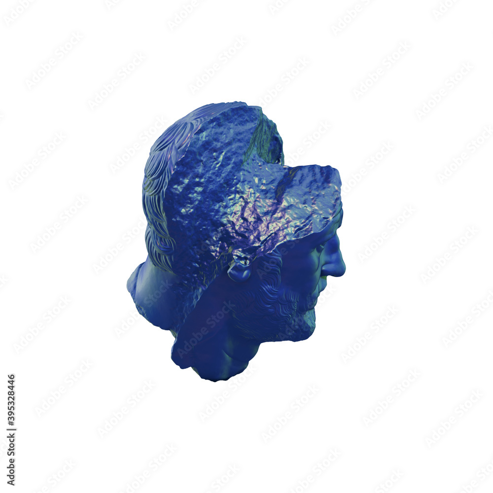 Fototapete a collection of sculptures made in neon style on a black background for your design ideas. 3d render