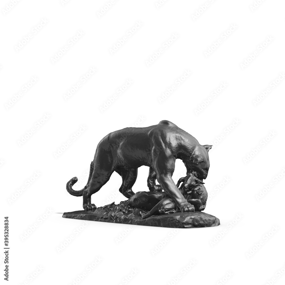 Fototapete a collection of sculptures made in neon style on a black background for your design ideas. 3d render