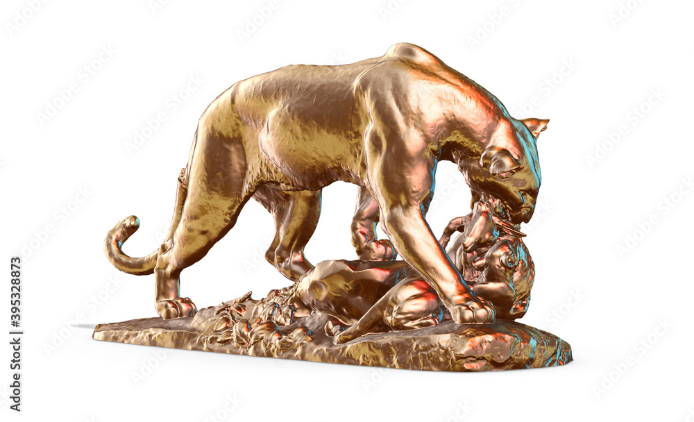 Fototapete a collection of sculptures made in neon style on a black background for your design ideas. 3d render