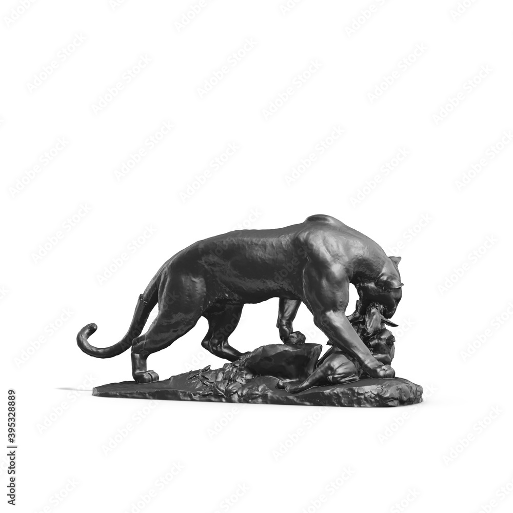 Fototapete a collection of sculptures made in neon style on a black background for your design ideas. 3d render