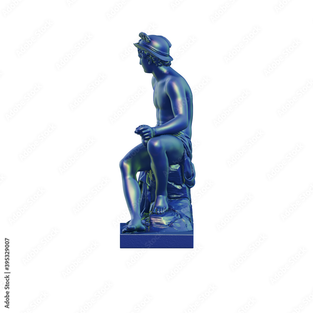 Fototapete a collection of sculptures made in neon style on a black background for your design ideas. 3d render