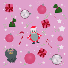 Vector Happy Christmas and Happy New Year