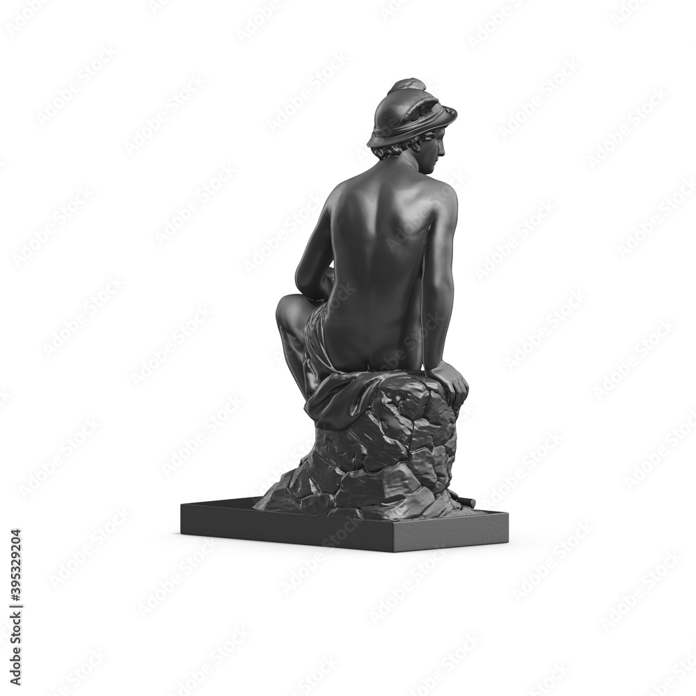 Fototapete a collection of sculptures made in neon style on a black background for your design ideas. 3d render