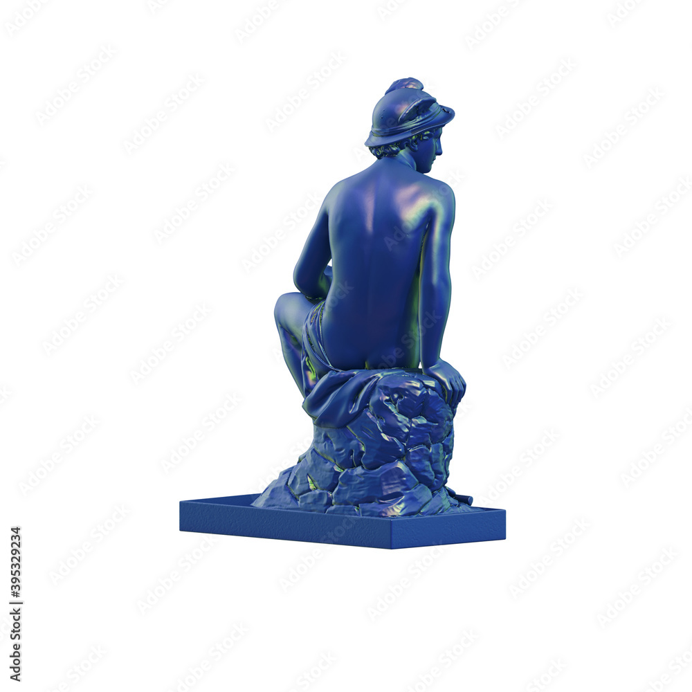 Fototapete a collection of sculptures made in neon style on a black background for your design ideas. 3d render