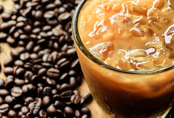 ice coffee with beans